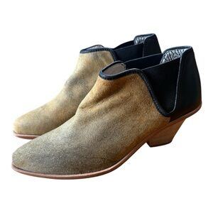 Anthropologie Matt Bernson Marlow  Distressed Leather Heeled Booties Size 9.5